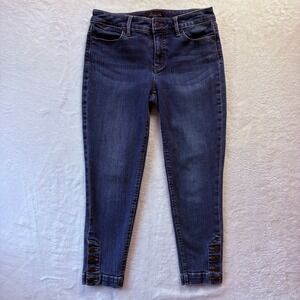Talbots Jeans Women Sz 4 Petite Flawless Five Pocket Denim Button‎ Cuff